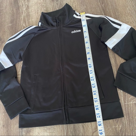 Boys Adidas Full-Zip Black & White Track Jacket - Picture 11 of 14